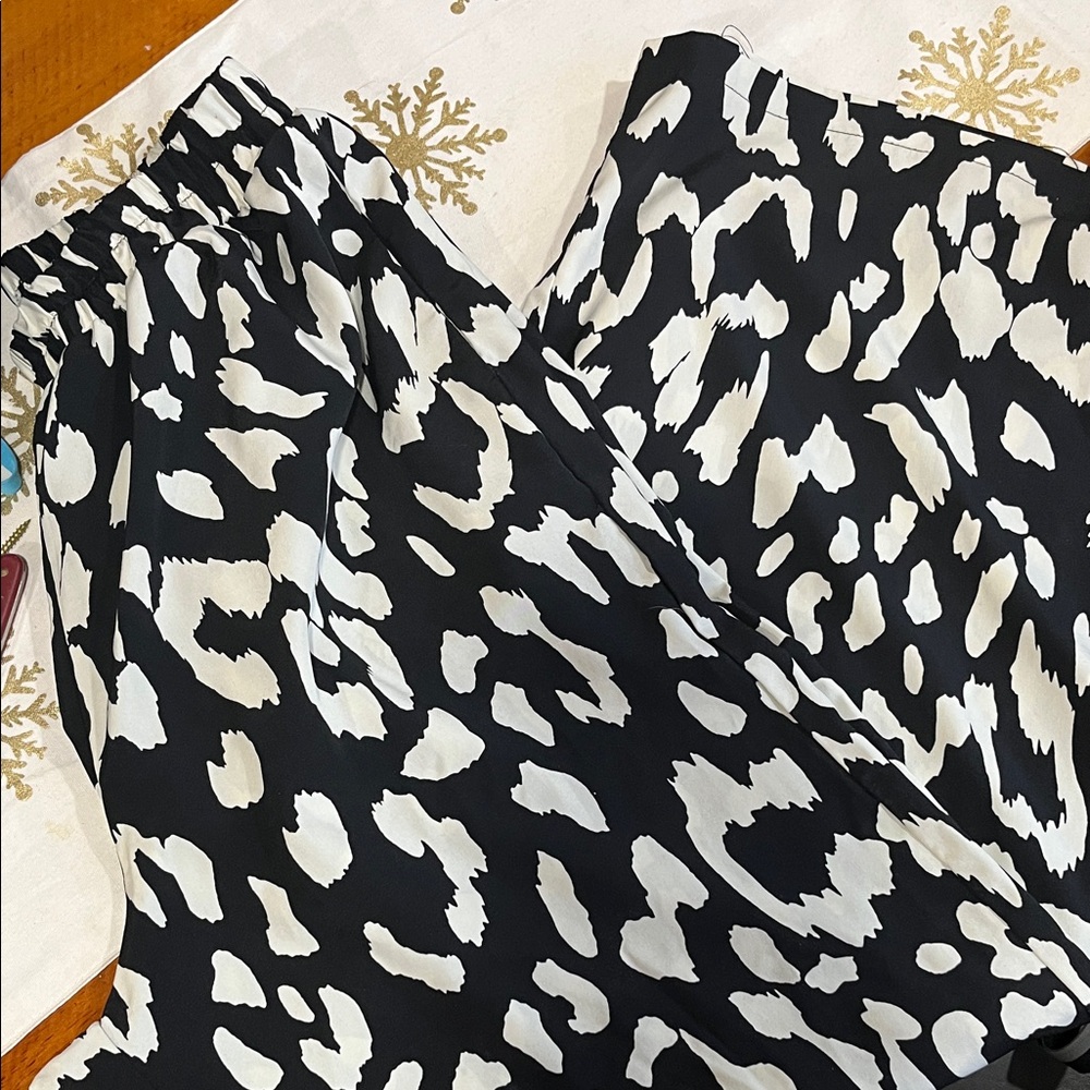 SHEIN Black and White Wide Leg Pants